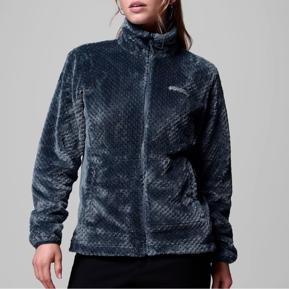 Columbia Fire Side Sherpa Full Zip Fleece Jacket Navy Blue